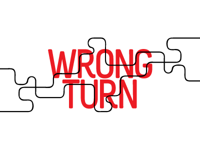 "Wrong Turn" graphic magazine title