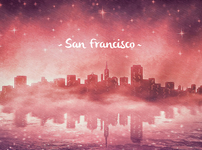 San Francisco art city digital art nft opensea photoshop skyline typography