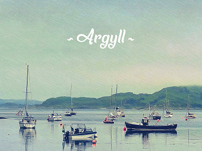 Argyll art landscape retro scotland typography vintage wall art