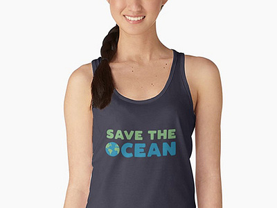 Save The Ocean climate change climate crisis clothing plastic pollution print tshirt design typography