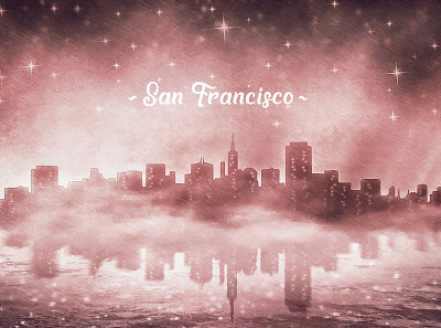 San Francisco art grunge lettering poster print retro typography vintage