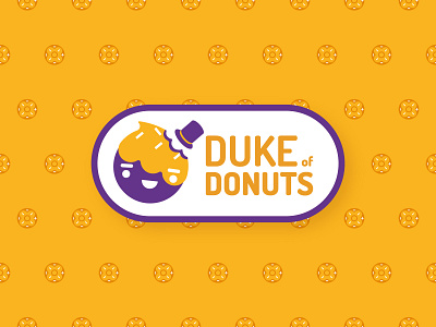 Duke of Donuts logo donuts logo logo design orange and purple