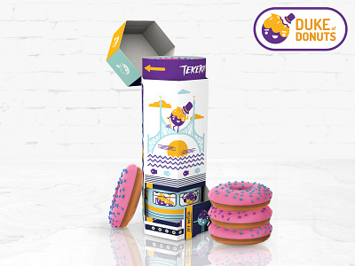 Donut packaging 3d box branding budapest colorful donut box donuts illustration logo packaging