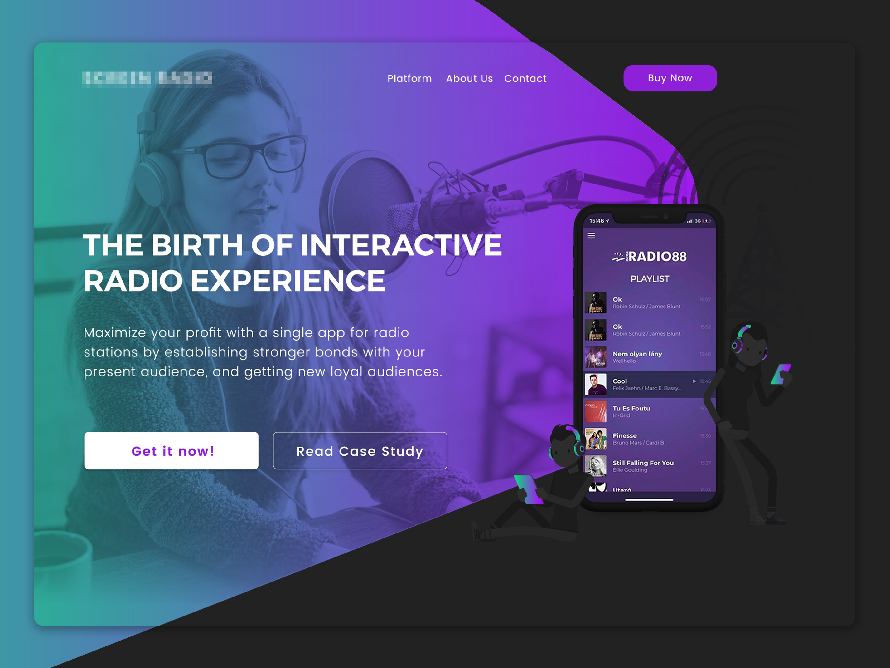 Radio Application Landing Hero Banner By Flora Farkas On Dribbble