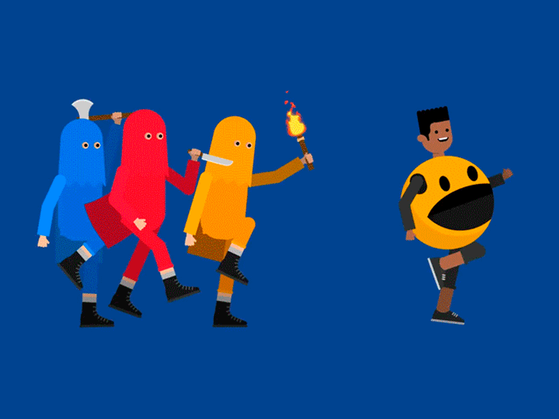 Pacman in Halloween aftereffects animation game kkk motion pacman