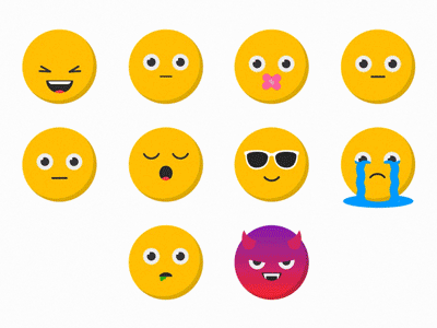 Emoji set animated character character animation emoji emoji set faces gif loops messages reactions sticker
