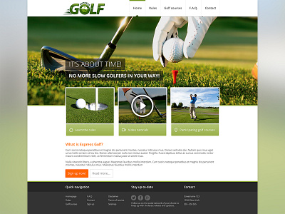 GolfExpress Pitch golf green orange site webdesign website