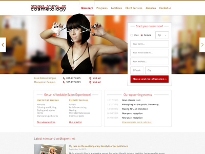 Beauty School beauty clean hairdresser site webdesign website