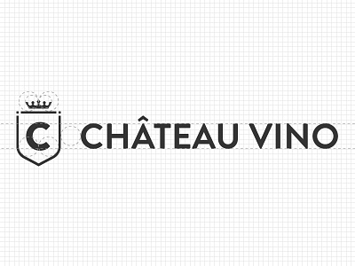 Chateau Vino logo crest crown logo logotype minimal vintage wijn wine winery