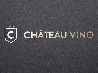 Chateau Vino logo - Paper mockup crest crown logo logotype minimal mockup vintage wijn wine winery