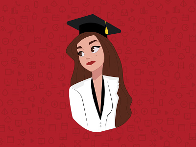 I Graduated! 🎓 debut degree disney art draw dribbble emotion graduation graduation cap icons illustration illustrator illustrator cc portrait