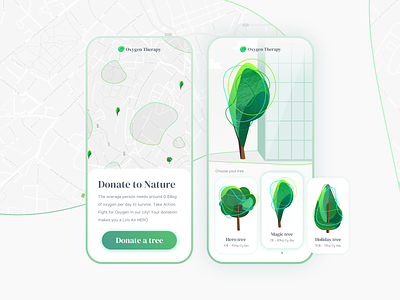 Oxygen Therapy climate concept donate green nature oxygen tree