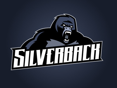 Silverback design dos argenté gorilla gorille graphic logo silverback sport logo