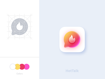 HotTalk App Icon app bubble chat hot icon logo ui