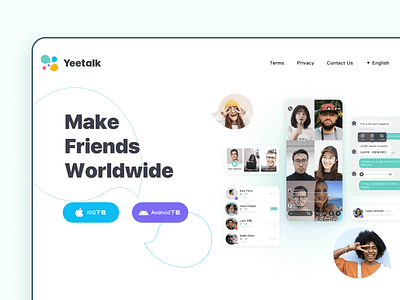 Yeetalk Web Design app branding chat default design icon ui ux vector web