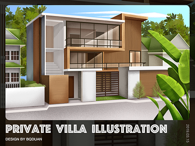 Building illustration building city granule illustration landscape villa