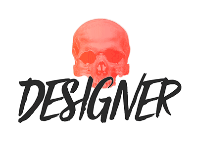 Homepage Preview animation designer gif gradient human maker skull thinker type typography web design website