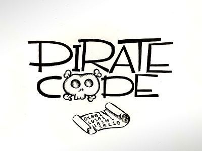 Pirate Code Hand Type code handtype micron pirate scroll skull skull crossbone skull and crossbone typography