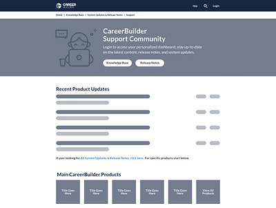 CareerBuilder Support Community Wireframe