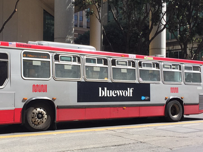 Bluewolf Dreamforce Bus Ad branding graphic design signage