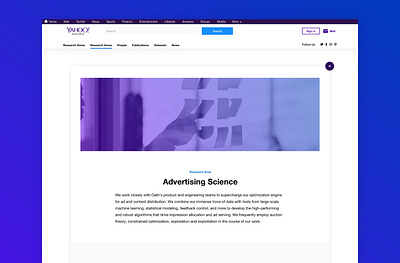Yahoo Research Area Detail Page