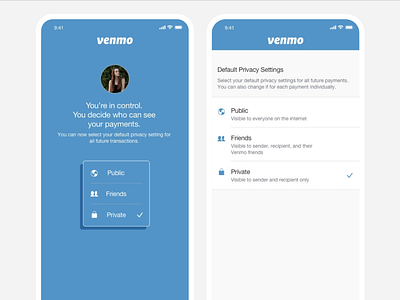 Venmo On-boarding Privacy Settings (Design Exercise)