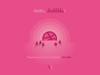 Hello Dribbble! debut dribbble first first shot hello dribbble illustrator invitation minimal shot