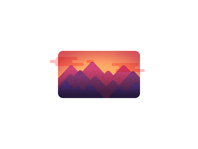 Mountains at Sunset grain illustration landscape illustrator mountains sunset texture