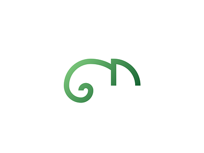 Golden Ratio Chameleon animal chameleon design fibonacci golden ratio gradient icon logo minimal oneline spiral symbol