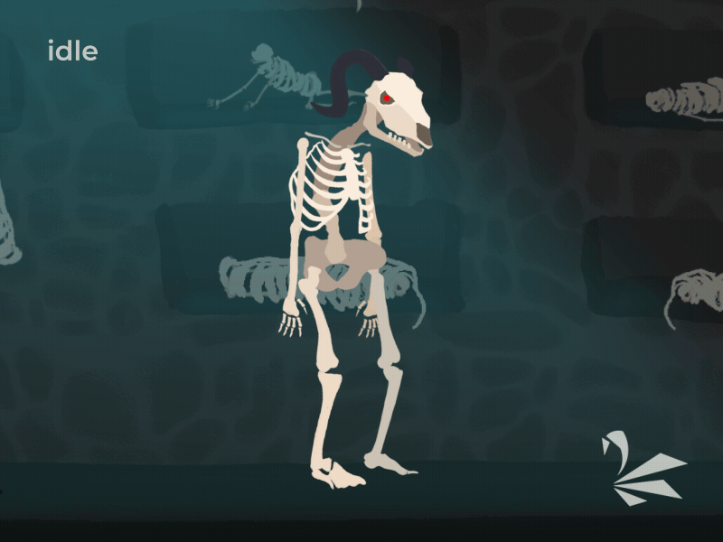 Skeleton Boss Animations 2d animation boss character character animation flat flamingo studio game game art game design gif madewithspine skeleton spine animation spine pro unity wwww