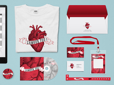 L'Amour Fou art direction booking agency branding graphic design heart identity logo music