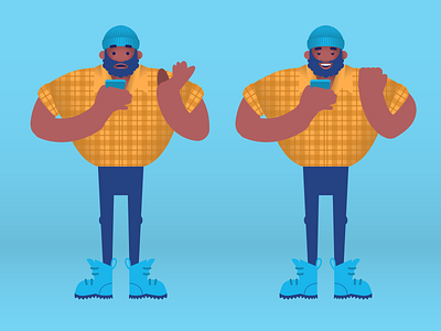 Jacques Lumbre Character Study character design characters design emotions expressions figures illustration lumber jack lumberjack man plaid texting vector