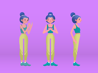 Tiffany Character Design athleisure character design characters design figures girl illustration texting vector woman