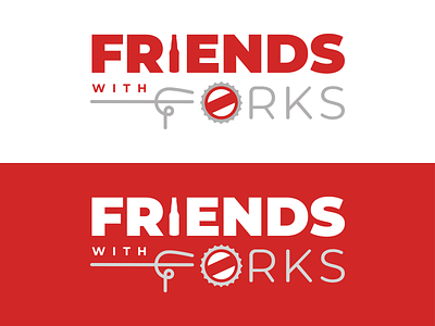 Friends with Forks Logo branding business design drinking eating fork friends illustration logo restaurant restaurant logo vector