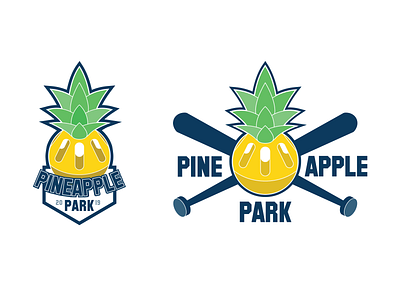 Pineapple Park Logo baseball bats branding illustration logo pineapple vector wiffle ball