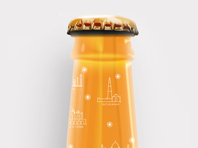 Pattern Packaging Concept bottle india orange pattern pictograms travel ycn