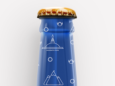 Nepal Bottle Packaging blue bottle fever tree landmarks nepal packaging pattern pictograms ycn