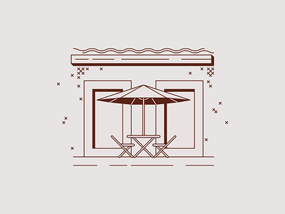 Vila Café - Illustration bar coffee shop design illustration lineart minimal outlines restaurant