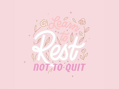 Learn to Rest 1960s color theory handlettering illustration lettering pink popart procreate typography vintage