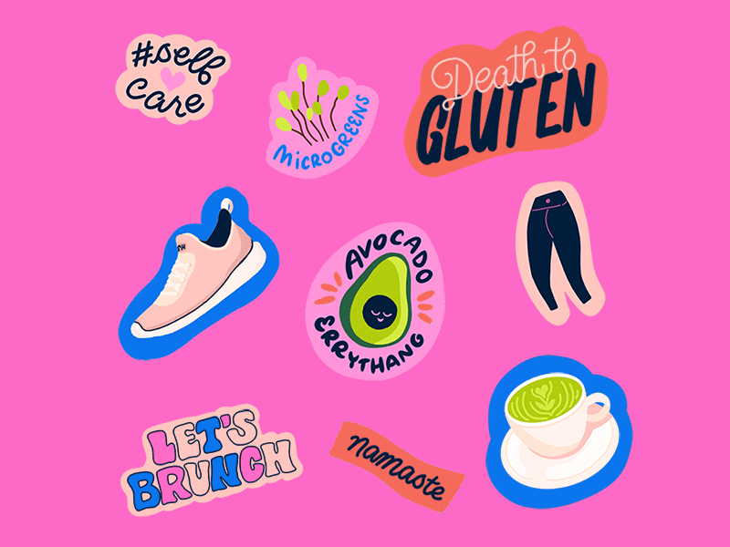 Instagram Influencer Animated GIFs avocado color colortheory gif gif animation handlettering illustrator instagram lettering photoshop pink popart procreate