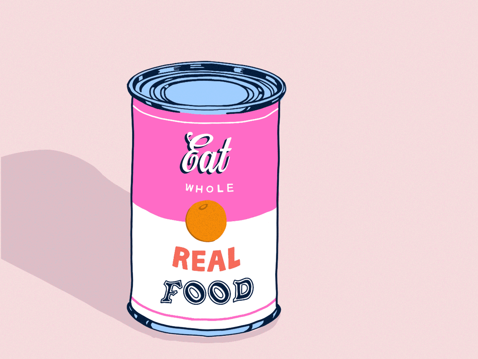 Eat Real Food hand lettering handlettering illustration lettering monoline script pink popart procreate script typography