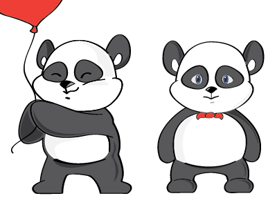 Happy Pandas panda illustration vector art