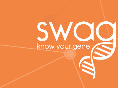 Swagene - know your gene bio 2017 blue genetics medical posters orange poster design swagene