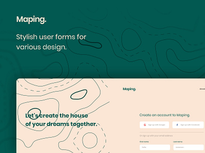 Maping. stylish user forms app flat form design forms sign in sign up ui uidesign ux uxdesign web web design webdesign website