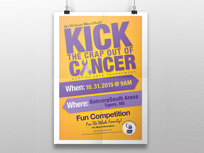 Cancer Event- Kick The Crap Out of Cancer graphic art graphic design illustration logo design poster design