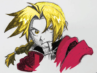 Fullmetal Alchemist Fan art anime fan art illustration illustrator mixed media pen ink