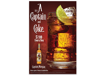 Captain Morgan Back Insert brand identity layout design menu design restaurant design