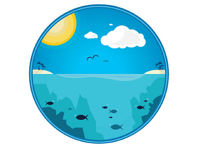 Ocean Day Time graphic design graphics illustration illustrator poster design