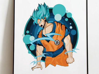 Goku anime animefanart design digital art digital illustration dragonball z dragonballsuper drawing fanart goku graphic art graphic design illustration illustrator poster design vector
