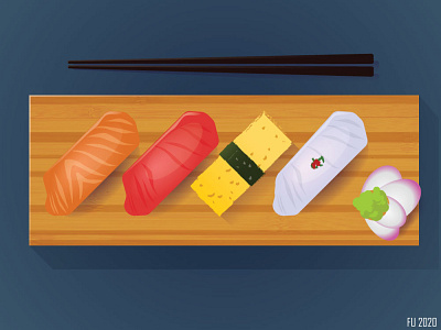 Covid Drawing Project 028 - Something You Miss covid19 food food illustration illustration illustrator sushi vector wasabi